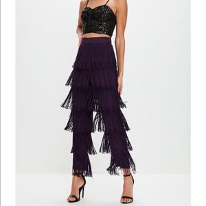 NEW w/o tags Missguided Purple Fringe Pants